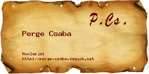 Perge Csaba névjegykártya